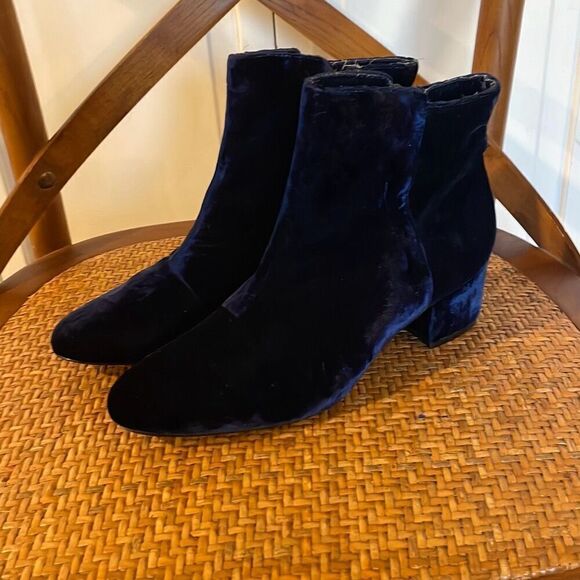 Joie blue velvet ankle booties size 6/36 - Picture 8 of 12
